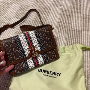 Brand New Burberry Multicolor Crossbody Bag with Red Accent